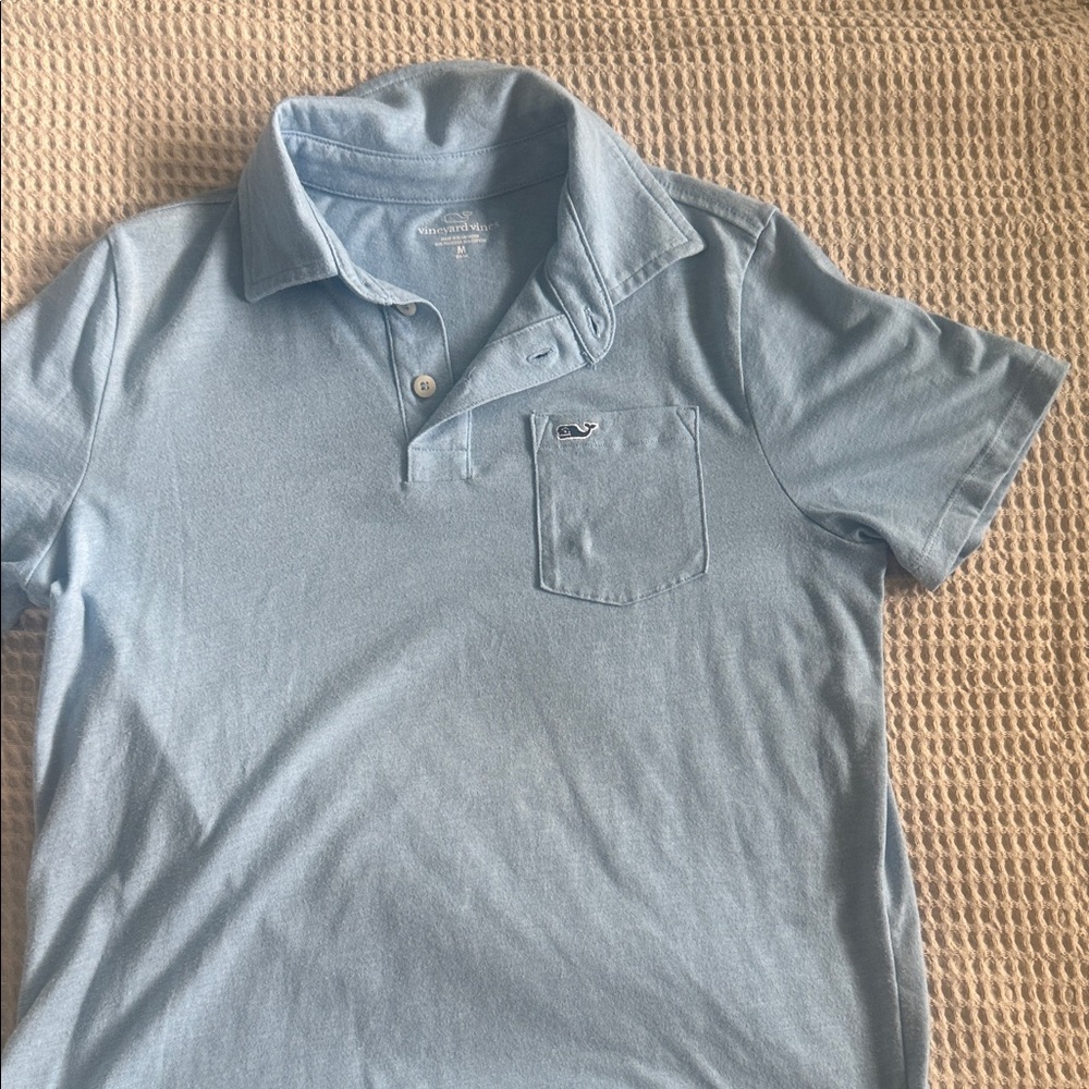 Vineyard Vines Light Blue boys Polo with Chest Pocket